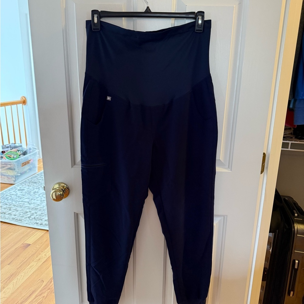 FIGS Maternity Jogger Scrub Bottoms Size Medium Navy Blue